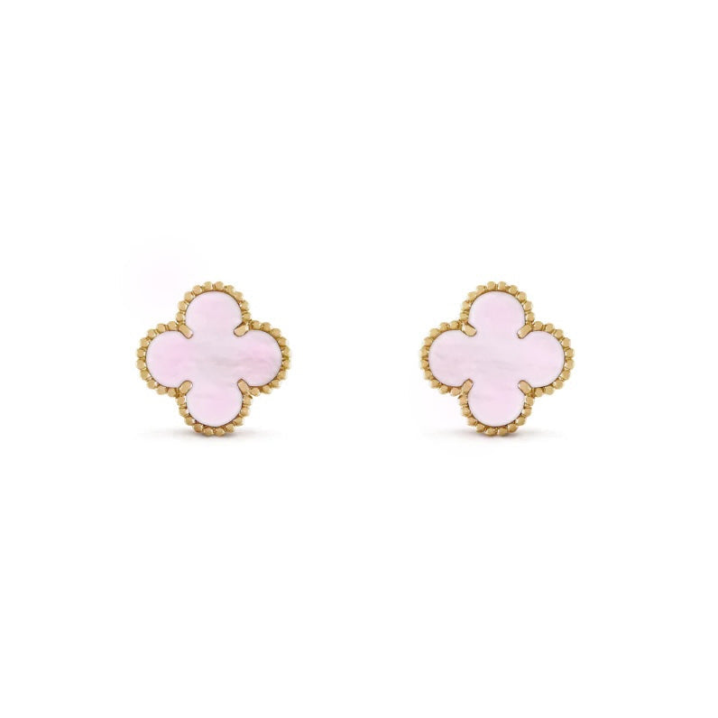 KLEEBLATT OHRRINGE | PINK GOLD