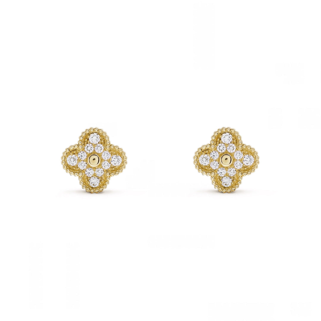 KLEEBLATT DIAMANT OHRRINGE | GOLD