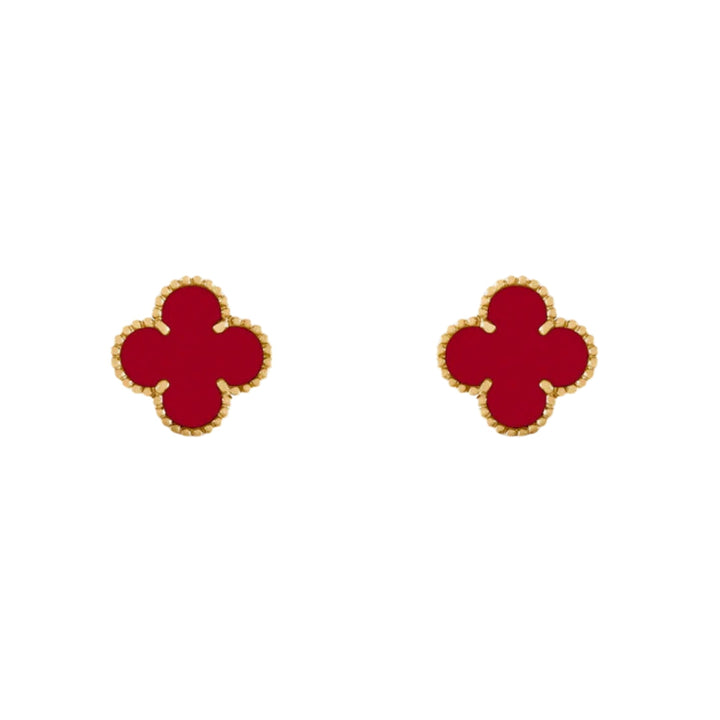 KLEEBLATT OHRRINGE | ROT GOLD